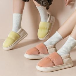 Slippers Winter Waterproof Down Women Slides Outside Indoor Home Shoes Warm Plush Platform Slipper Closed Back Cotton