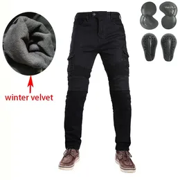 Motorcycle Apparel Winter Riding Jeans Men's Warm Thick Pants Double Layer Fleece Tactical Cotton Long Trousers Men Trouser