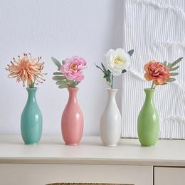 Vases Nordic Ceramic Hydroponic Vase Living Room Decor Tabletop Flower Arrangement Colourful Plant Container Home Decoration