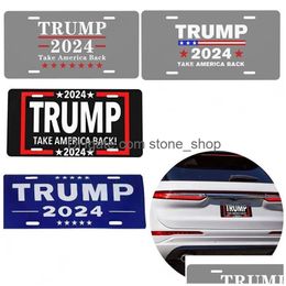 Banner Flags Flag Trump 2024 Car Licence Tag Metal Aluminium Decor Front Back Plate 12X6Inch Drop Delivery Home Garden Festive Party S Dhnmm