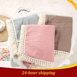 Blankets Bear Pattern Baby Cotton Muslin Blanket Infant Swaddling Babies Bedding Accessories Swaddle Wrap Born