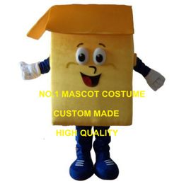 (Can Change Color) Anime Cosply Golden Yellow Carton Box Mascot Costume Advertising Mascotte Fancy Dress Suit Kits 1954 Mascot Costumes