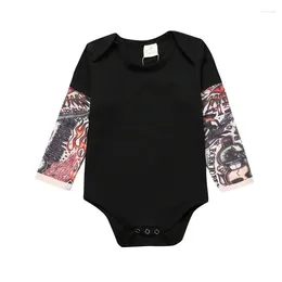 Rompers Novelty Tattoo Born Girl Clothes Cotton Long Sleeve Baby Boys Bodysuit Spring Autumn Girls 6-24 Months