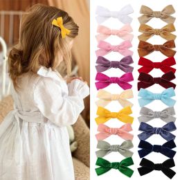 20colors Baby Girls Bowknot Hair Clips Barrettes Kids Candy Color Princess Cute Hairpins Children Headdress Hair Accessories