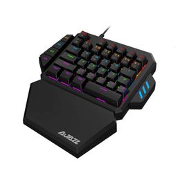 Ajazz AK039H One-Handed rainbow Mechanical Gaming Keyboard, Professional Gaming Keypad with Wrist Rest ddmy3c