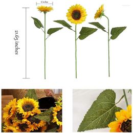 Decorative Flowers Sunflower Long Stem Silk Sunflowers Decoration For Outdoor Home Wedding Birthday Party Single Wisteria Hanging