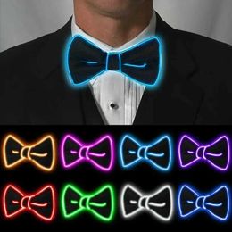 LED Toys Mens luminous bow tie EL wire neon light LED luminous party Halloween Christmas luminous decoration bar club stage props s2452099 s24