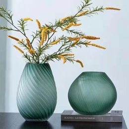 Vases European High-end Glass Vase Sense Dining Table Living Room Flower Arrangement Ins Decorative Ornaments