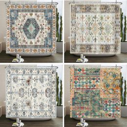 Shower Curtains Nordic Retro Style Curtain American Boho Waterproof Polyester Bath Home Decor Bathroom With Hooks