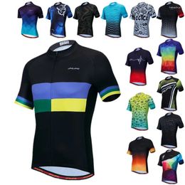 Racing Jackets Weimostar Summer Cycling Jersey Men Short Sleeve Anti-UV Bicycle Cycle Wear Ropa Ciclismo MTB Bike Shirt Clothing