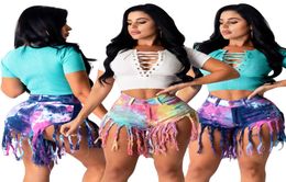 summer women jeans tassel slimming tie dyed denim women jean shorts women designer jeans casual pants S3XL6825294