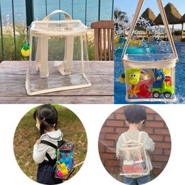 Backpacks Baby transparent backpack kindergarten childrens backpack shoulder bag beach swimming toy childrens waterproof bag d240520