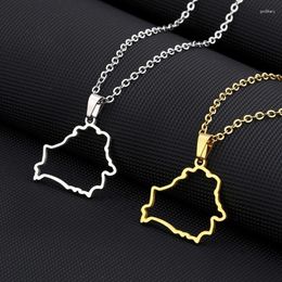 Pendant Necklaces Belarus Map Necklace For Men & Women Titanium Steel Gold Silver Color Choker Belarusian Jewelry Gifts