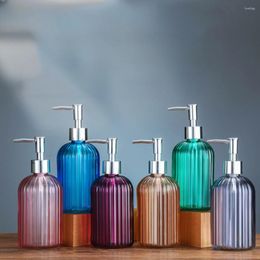 Liquid Soap Dispenser 1pc Round Vertical Bar Hand Sanitizer Bottle 400ml Household Press Type Lotion Shower Gel Empty El Glass Subpackage Em