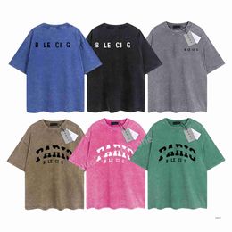 Mens T-Shirt Designer Ba Tees Brand Vintage Retro Washed T Shirts Mens Womens Short Sleeve Hip Hop Streetwear Tops Shorts Casual Clothing Clothes B-31 4ES4