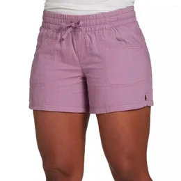 Women's Shorts Summer Women Drawstring Elastic High Waist Slim Trouser Pockets Above Knee Length Pants