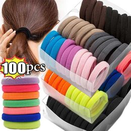 Hair Accessories 50/100 pieces of Colourful high elastic headbands suitable for girls headbands rubber ties ponytail frames childrens hair accessories d240520