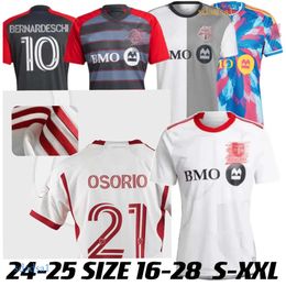 2023 2025 MLS Toronto FC Soccer Jerseys Away KAYE BERNARDESCHI 2024 OSORIO INSIGNE MORROW BRADLEY home away 24 25 football men kids shirt (size 16-28 S-XXL)