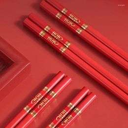 Chopsticks Chinese Red Wedding Set Supplies Joyful Dragon And Phoenix Anti Slip PET Alloy