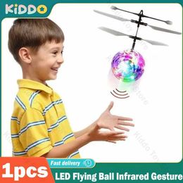 LED Toys LED Flying Ball Infrared Sensing Aircraft Gesture Control Toy Glowing Flying Ball Electronic Colour Light Mini Helicopter S2452011