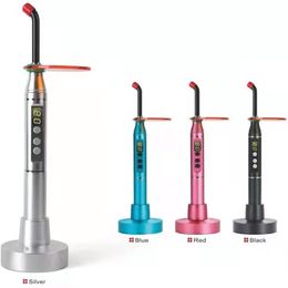 2 SET LED Curing Light Lamp Teeth Whitening Unit Metal Shell with 5W Bulb Colourful Rechargeable Resin Dental Cured