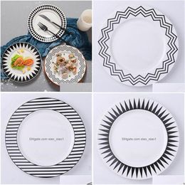 Dishes Plates Nordic Ceramic Dessert Plate Service 8 Inches Breakfast Bread Cake Saucer Home Restaurant Party Tableware Fruits Sala Dhqcv