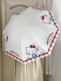 2024 New Summer Cute Cartoon Pattern Umbrella with Three Fold Black Glue Sunscreen and UV Protection Sun Umbrella Factory Wholesale