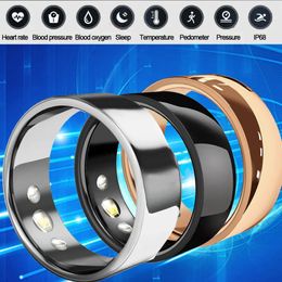 SR200 Smart Ring Multilingual Heart Rate Blood Pressure Blood Oxygen Temperature Sleep Health Fitness Tracker Rings 240507