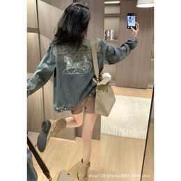 women's Jackets Early Autumn Niche Design Trendy Brand Hot Diamond Denim Jacket Fashionable Temperament Versatile Girl Style