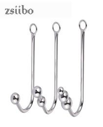 Stainless steel Anal Hook Metal Butt Plug with Ball Anal Plug Anal Dilator Adult Bondage Slave Games for Lover Men QQGS17 D18111504046899