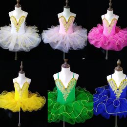 Colors professional ballet tutu dress girl dance costume child Performance ballerinas tutu kids child Carnival Jazz dance dress 240520