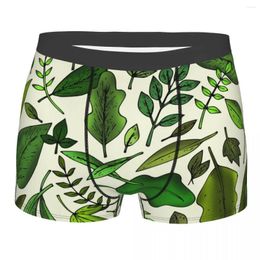 Underpants Autumn Green Leaves Breathbale Panties Men's Underwear Sexy Shorts Boxer Briefs