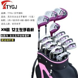 Left-hand 13PCS Clubs LEFT HAND Women Female Ladies Golf Clubs Complete Set Carbon Graphite Shaft with Wheels Bag