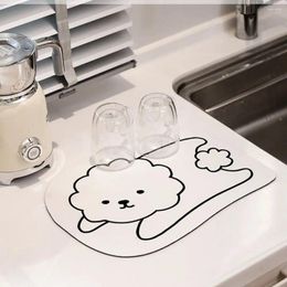 Table Mats Super Absorbent Tableware Dish Drying Desk Drain Pad Heat Resistant Mat Kitchen Non-slip Draining Placemat