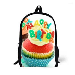 Backpack Cake And Candy Prints 17 Inch Fashions Big Capacity Student Portable School Bag For Teenagers Boys Girls