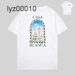 Luxury Clothing Street Shorts Sleeve Clothes Casablanca Fashion t Shirt Men Women Designers Tees Apparel Tops Man Casual Chest Letter 8CQP