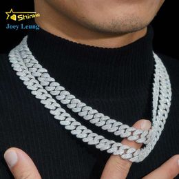 13MM Width Fine Jewelry Men Necklace Sterling Sier Moissanite Hip Hop Iced Out Cuban Link Chain