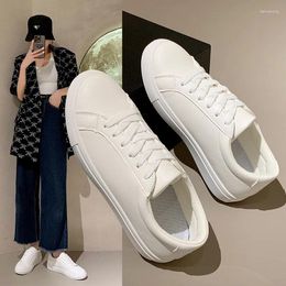 Casual Shoes Sports Style White Women Spring Sneakers Lace Up Flat Soft Bottom Board All Matching Tennis Zapatillas Mujer