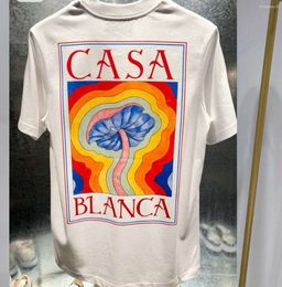 Mens T Shirts Designer Tees Rainbow Mushroom Letter Print Short Sleeve Tops Cotton Loose Men Women Shirt trapstar hoodie