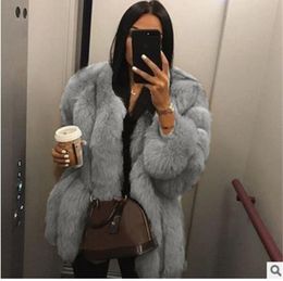 Vintage fffy faux fur coat women Short furry fake fur winter outerwear pink grey coat autumn casual party overcoat3936067