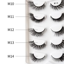 New tail hair elongated false eyelashes oblique fly 5 pairs of natural bushy European fox eyelashes