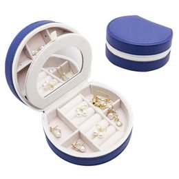 Jewellery Boxes Box Portable Travel Jewellery Case 2 Layer Display Organiser With Mirror Storage For Rings Earrings Necklace Drop Delive Dh6Po