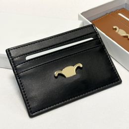 2024 Mini Card Holder Designer Wallet Women Mens Holders Purse Real Leather Short Wallets Gift BOX TOP