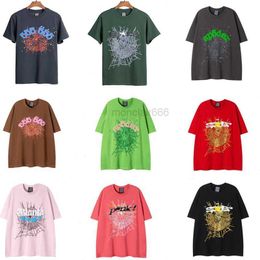 Designer t Shirtmens Tshirts Spider t Shirt Men Designer Tshirt Number 55555 Star Foam Print High Quality Pure Cotton Pink Green Women Tshirts Trendy Couple Tee Loose