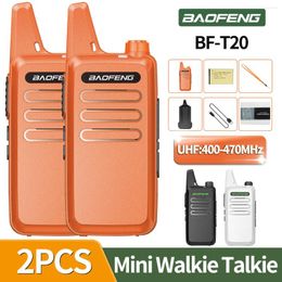 Walkie Talkie 2Pcs Baofeng BF-T20 Portable Mini UHF USB Charging Rechargeable Handheld Two Way Radio For BF-888S Ham