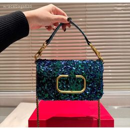 24SS Womens Luxury Designer New Sequin Handbag Womens Luxury Handbag Dinner Bag Shoulder Bag Crossbody Bag Solid Colour Make Qhua