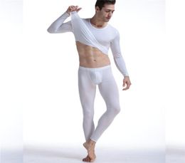 whole mens thin ice silk transparent Pyjamas sexy home underwear shirt trousers set for men sleep wear6254076