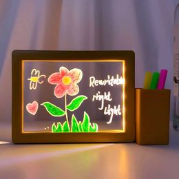 Lamps Shades Rewritable Message Board Night Lights USB Transparent Acrylic Reminder Board Table Lamps Cute Room Decor Desktop Ornament gifts Y2405208Q8X