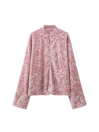 Women's Jackets Slack Feeling High Quality Spring Chinese Stand Collar Sequin Designer Brand Coat Velvet Cuff Splicing Top