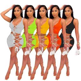 Women's Two Piece Pants Women 2 two Piece Dress Set Summer Sexy Beach Clothing New Sleeveless Skirt Sexy Night Club Wear Crop Top Mini Skirt Suit